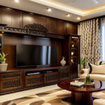 Wooden tv cabinet design for your living room design - Asian Pai